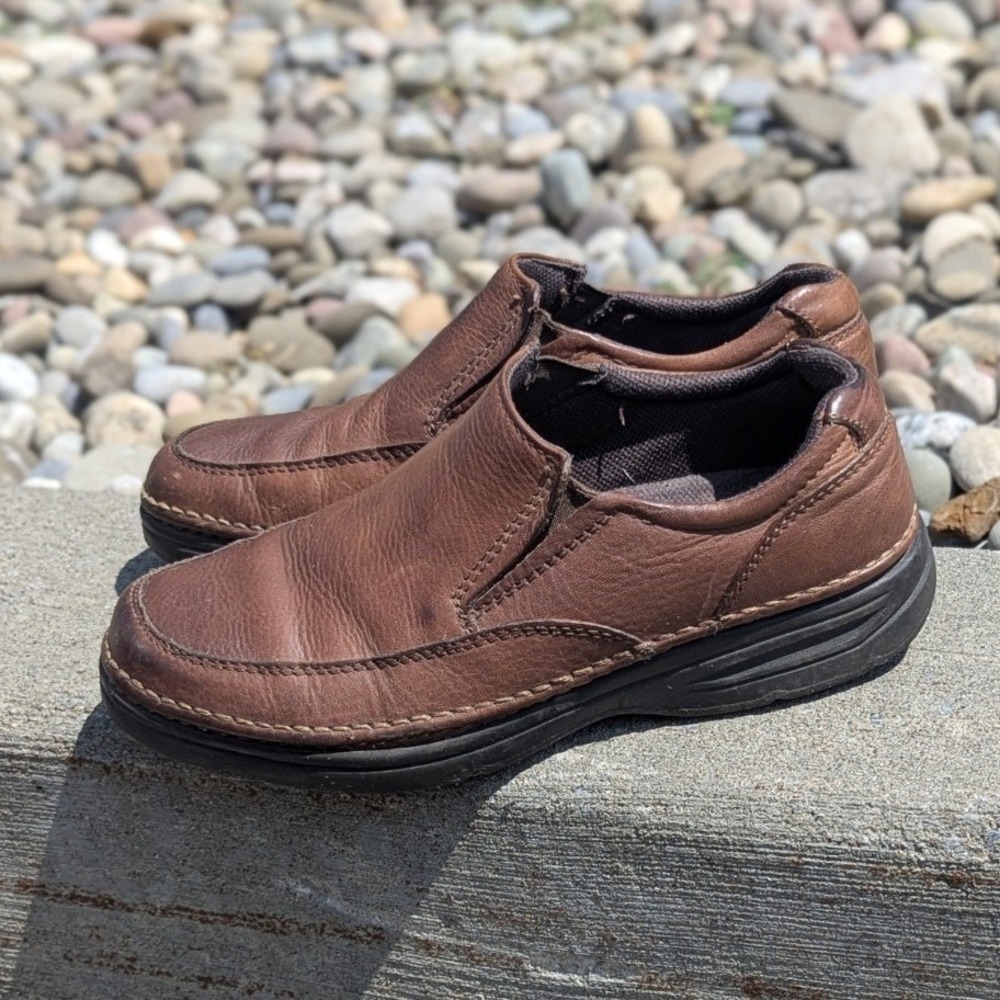 Bass‎ Business Casual Samuel Brown Leather Slip On Loafers Comfort Men's 8.5M